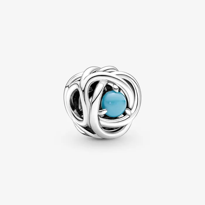 Birthstone Charms Women Pandora December Birthstone Eternity Circle Charm Turquoise