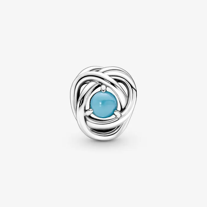Birthstone Charms Women Pandora December Birthstone Eternity Circle Charm Turquoise
