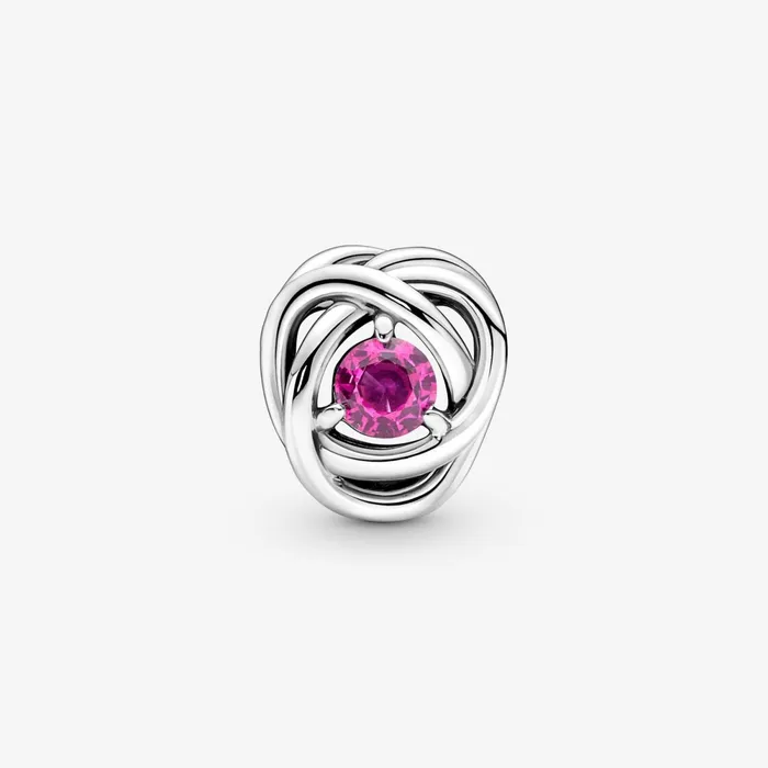 Birthstone Charms Women Pandora October Birthstone Eternity Circle Charm Pink