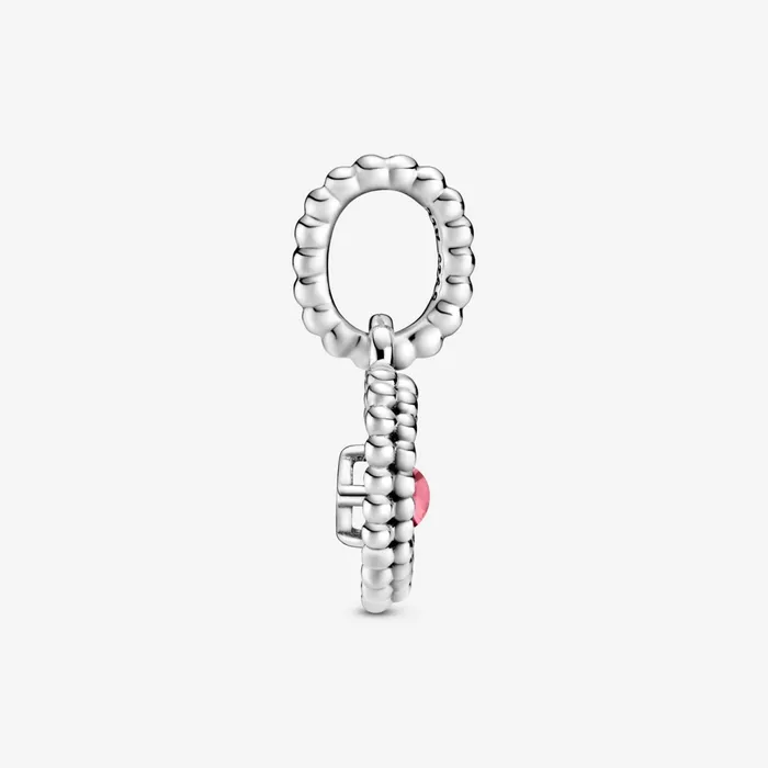 Birthstone Charms Women Pandora October Birthstone Heart Dangle Charm Pink