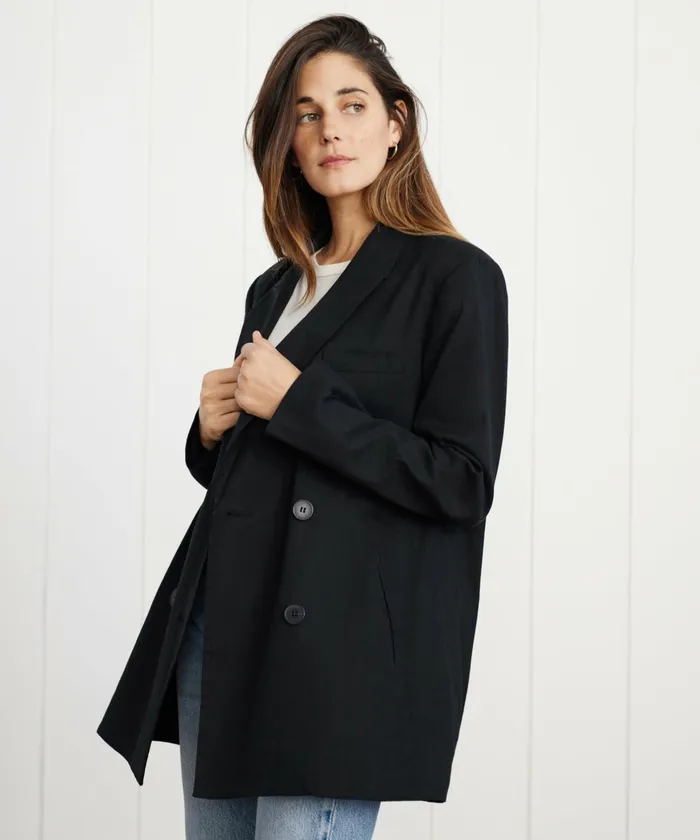 Blazers Women Jenni Kayne Linen Keaton Blazer Black