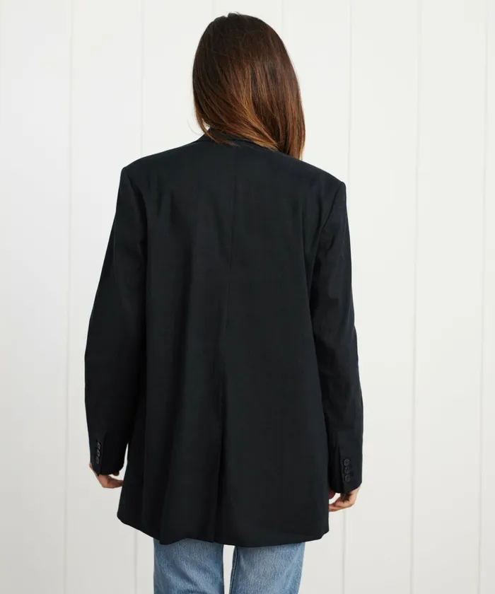 Blazers Women Jenni Kayne Linen Keaton Blazer Black
