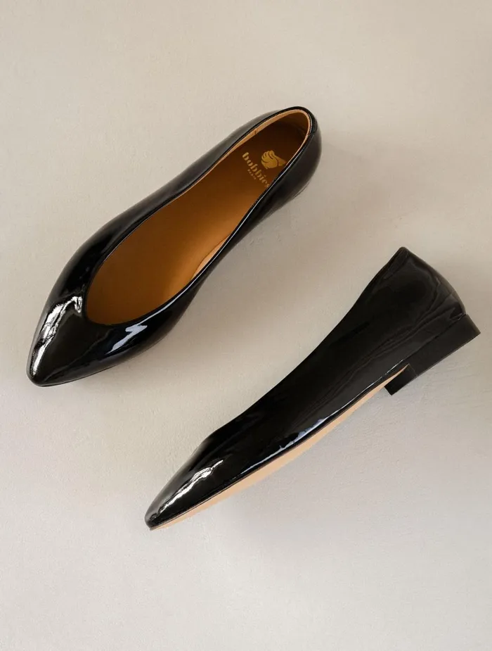 Bobbies Ballet Flats Alyssa Lacquered Black 8211 Women