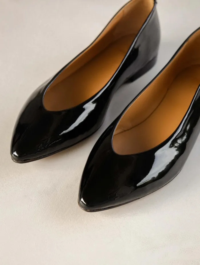 Bobbies Ballet Flats Alyssa Lacquered Black 8211 Women
