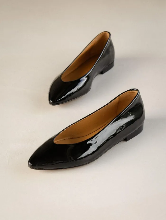 Bobbies Ballet Flats Alyssa Lacquered Black 8211 Women