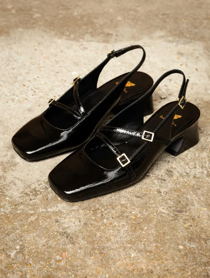 Bobbies Pumps and Mary Janes Becca Black Vinyl 8211 Women