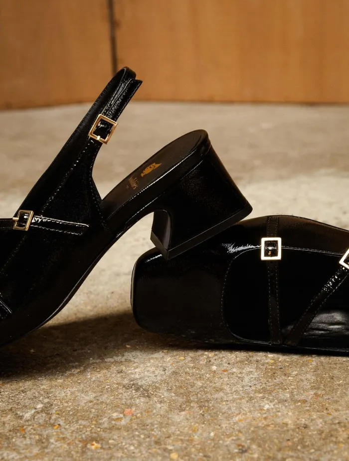 Bobbies Pumps and Mary Janes Becca Black Vinyl 8211 Women