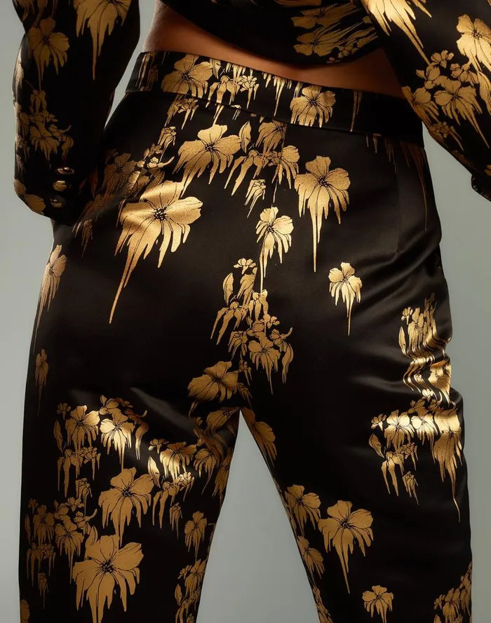 Bottoms Women Cynthia Rowley Dripping In Gold Pants