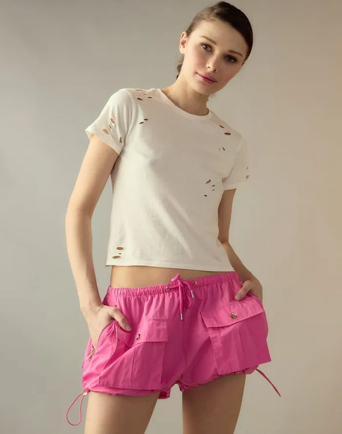 Bottoms Women Cynthia Rowley Nylon Cargo Shorts