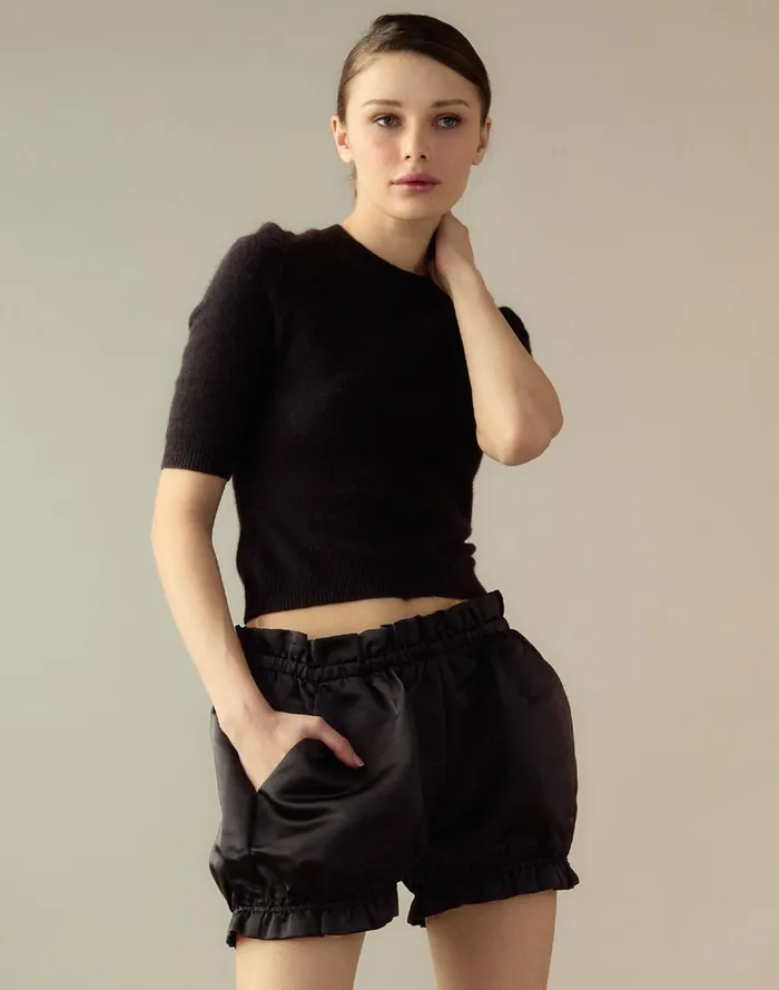Bottoms Women Cynthia Rowley Sleek Satin Bloomer Short