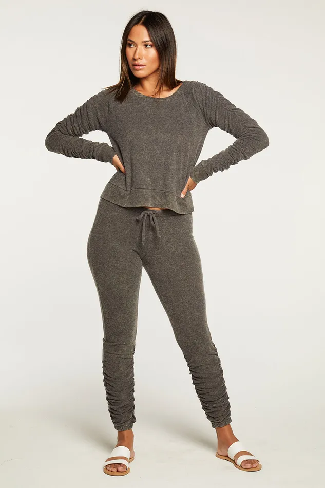 Bottoms Womens Bliss Knit Shirred Jogger Chaser Brand Bottoms Womens Bliss Knit Shirred Jogger Chaser Brand