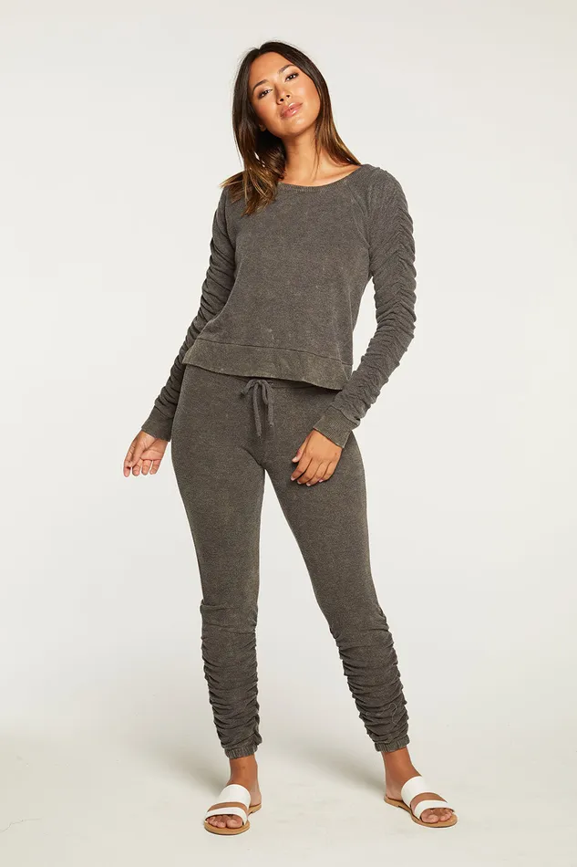 Bottoms Womens Bliss Knit Shirred Jogger Chaser Brand Bottoms Womens Bliss Knit Shirred Jogger Chaser Brand