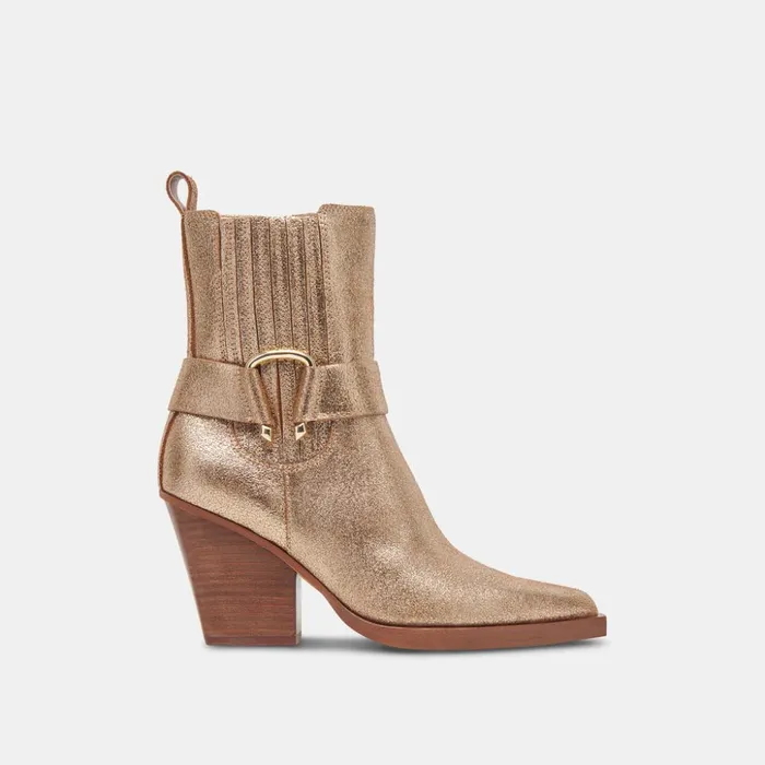 Bounty Boots Rose Gold Distressed Leather Women Dolce Vita Boots and Booties