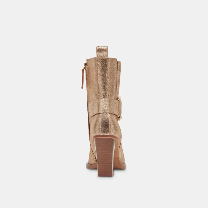 Bounty Boots Rose Gold Distressed Leather Women Dolce Vita Boots and Booties