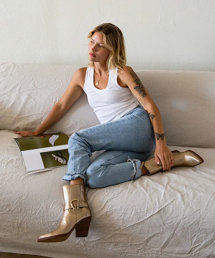 Bounty Boots Rose Gold Distressed Leather Women Dolce Vita Boots and Booties