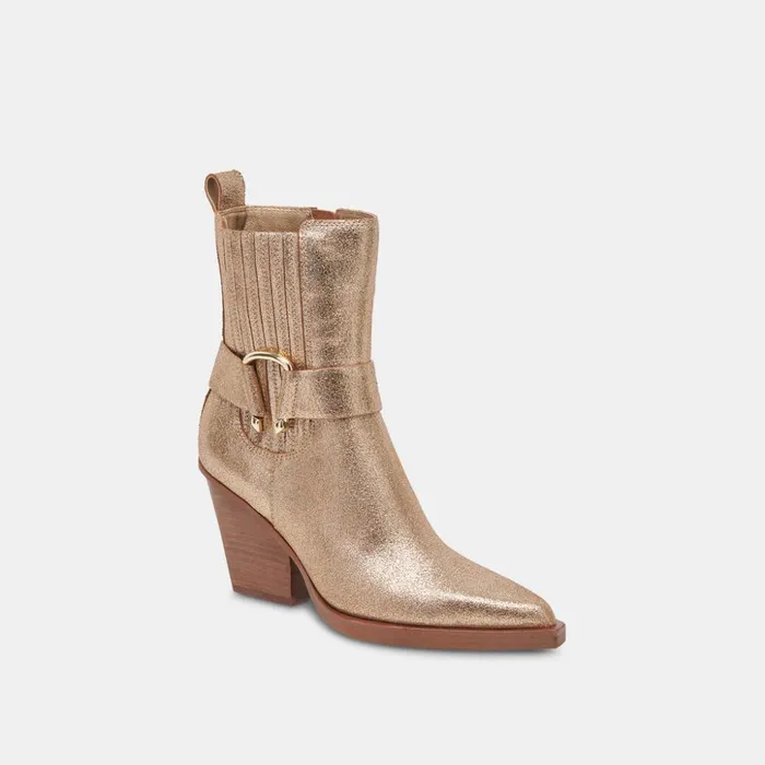 Bounty Boots Rose Gold Distressed Leather Women Dolce Vita Boots and Booties