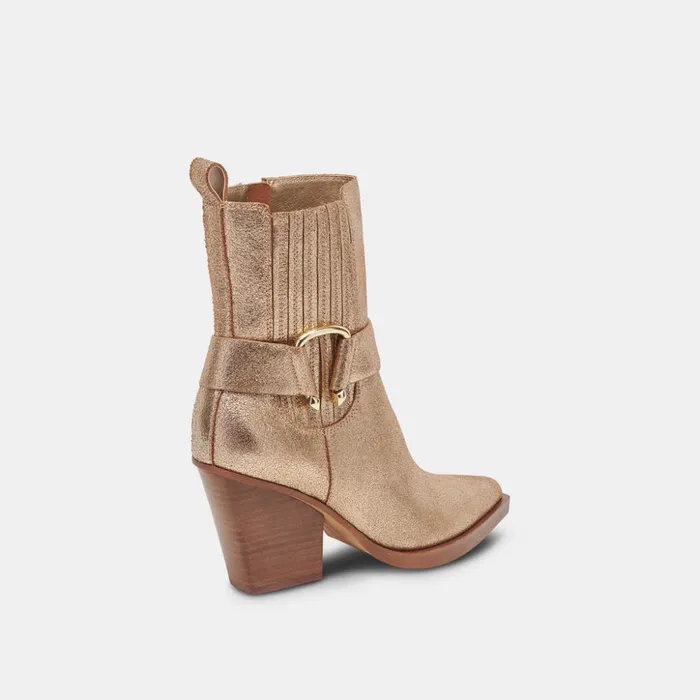 Bounty Boots Rose Gold Distressed Leather Women Dolce Vita Boots and Booties