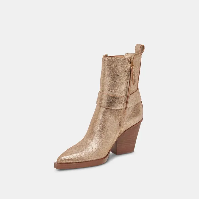 Bounty Boots Rose Gold Distressed Leather Women Dolce Vita Boots and Booties
