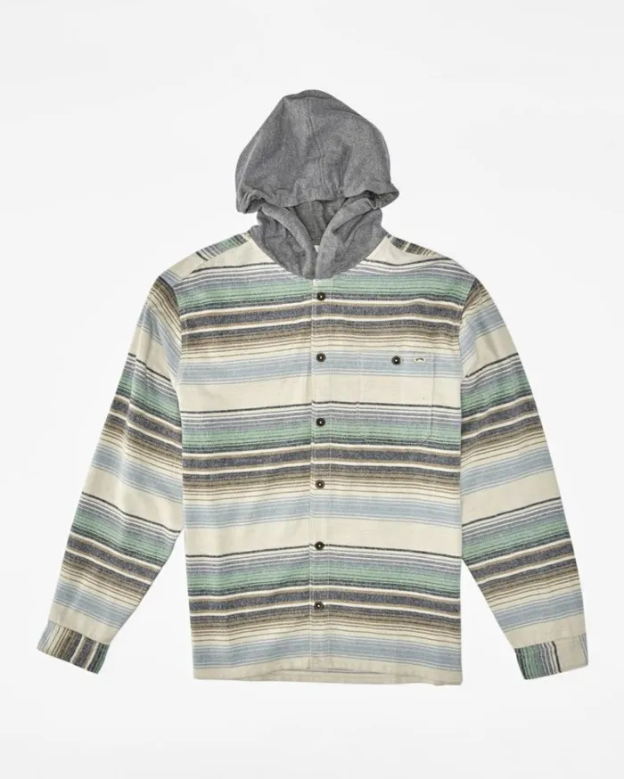 Boy039s Baja Hooded Flannel Shirt Cream Kids Billabong Boys039 Shirts