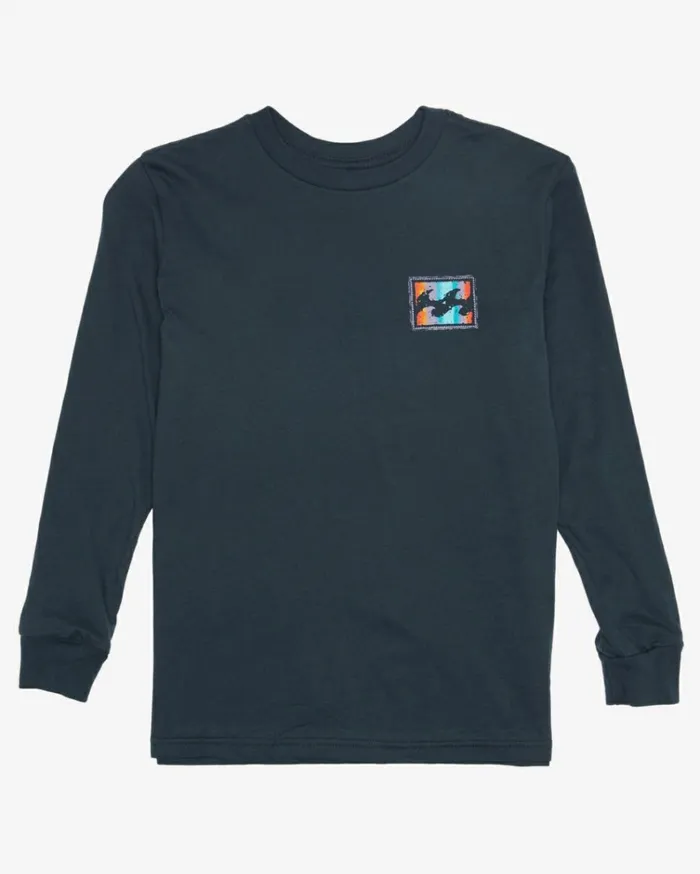 Boy039s Crayon Wave Long Sleeve TShirt Navy KidsMen Billabong Boys039 Tees