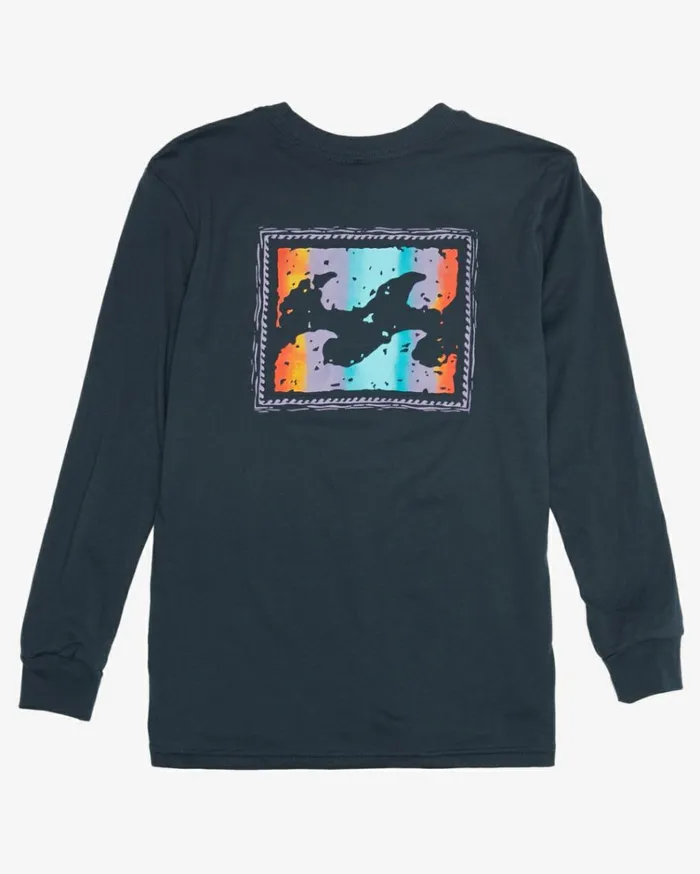 Boy039s Crayon Wave Long Sleeve TShirt Navy KidsMen Billabong Boys039 Tees
