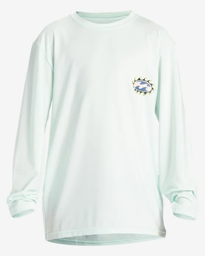 Boy039s Crayon Wave Long Sleeve UPF 50 Surf TShirt Seaglass Kids Billabong Boys039 Shorts