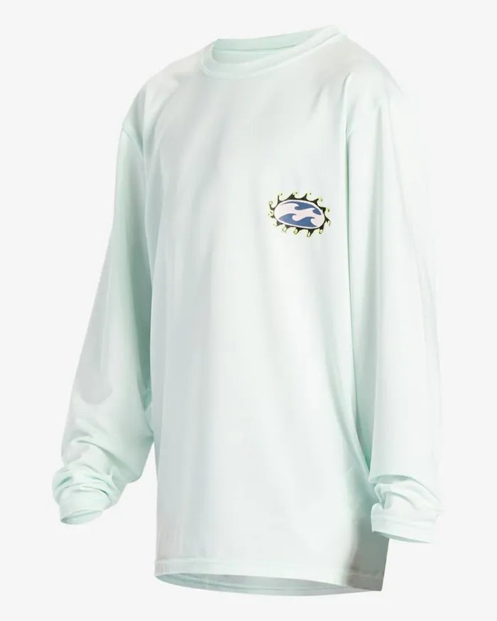 Boy039s Crayon Wave Long Sleeve UPF 50 Surf TShirt Seaglass Kids Billabong Boys039 Shorts