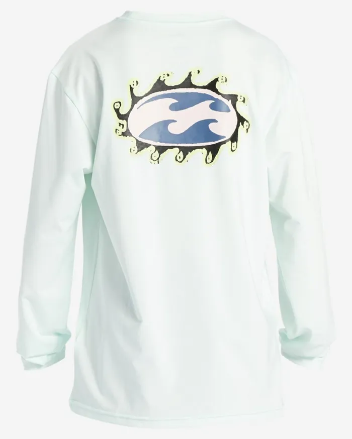 Boy039s Crayon Wave Long Sleeve UPF 50 Surf TShirt Seaglass Kids Billabong Boys039 Shorts
