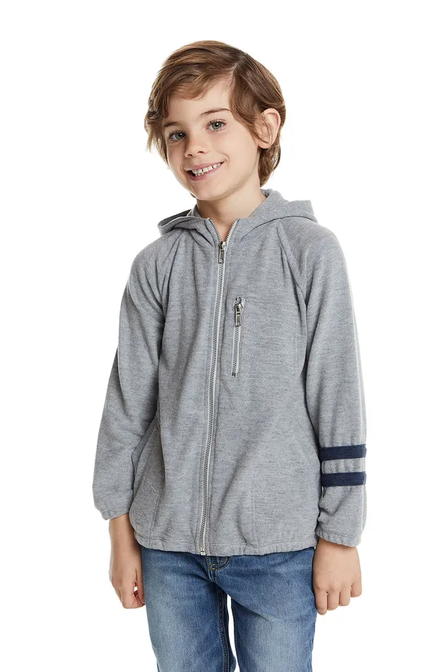 Boys Chaser Brand Love Knit Long Sleeve Zip Up Hoodie with Strappings Dresses and Skirts Boys Chaser Brand Love Knit Long Sleeve Zip Up Hoodie with Strappings Dresses and Skirts