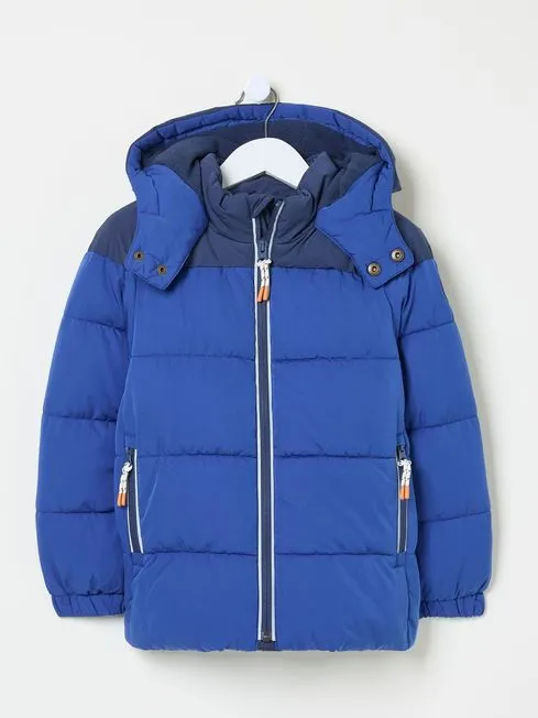 Boys Fatface Coats and Jackets Milo Cobalt Blue Hooded Padded Jacket