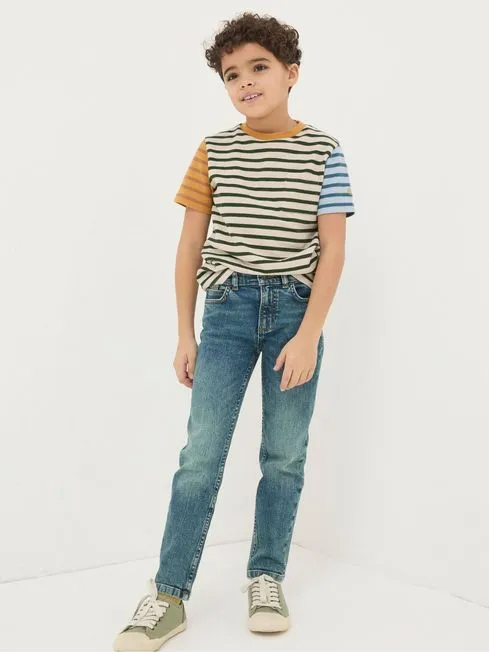 Boys Fatface Pants Jeans and Joggers Blue Slim Seth Washed Jeans