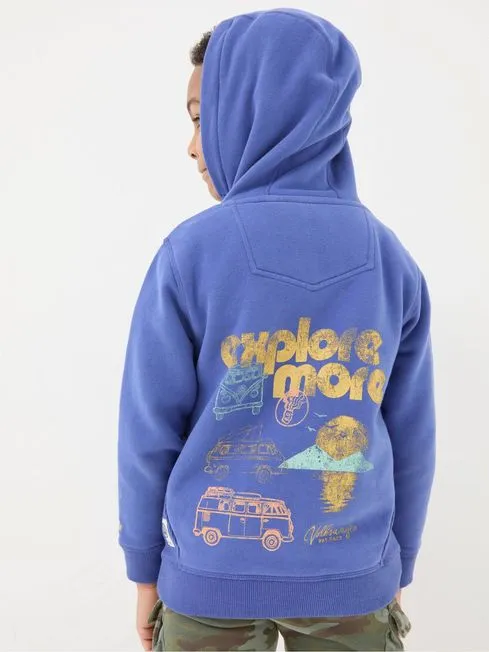 Boys Fatface Sweatshirts and Hoodies Blue Graphic Popover Hoodie