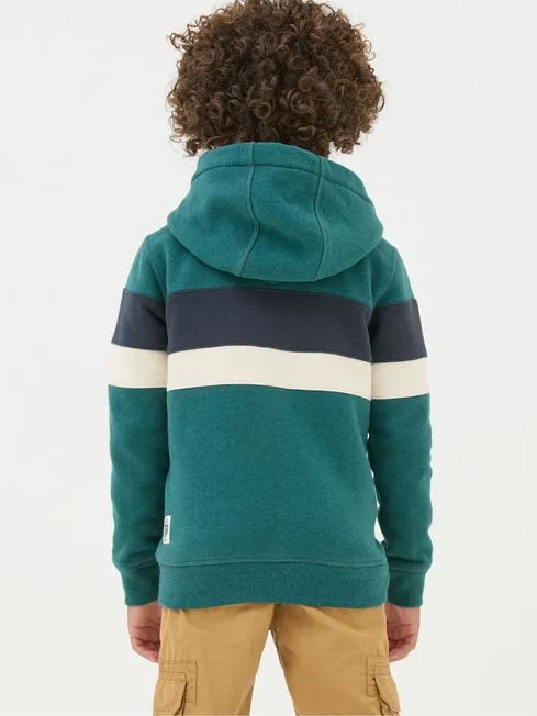 Boys Fatface Sweatshirts and Hoodies Colourblock Zip Thru Green Colourblock Zip Through Hoodie