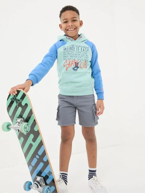 Boys Fatface Sweatshirts and Hoodies Green Skate Graphic Popover Hoodie