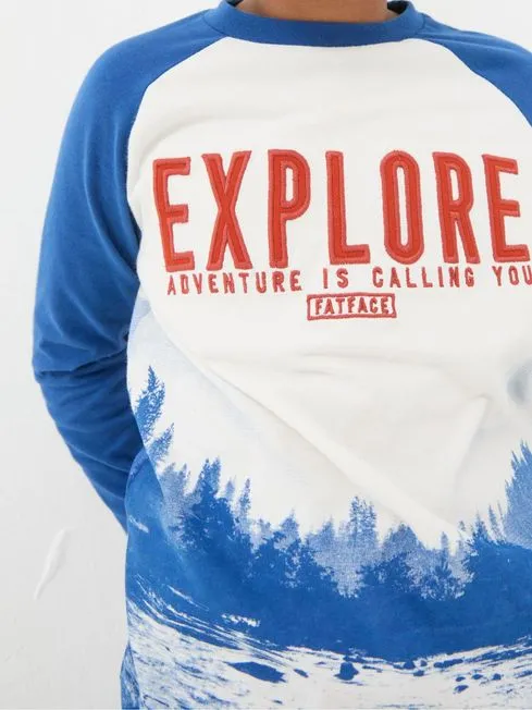 Boys Fatface TShirts and Polos Blue Explore Graphic T Shirt