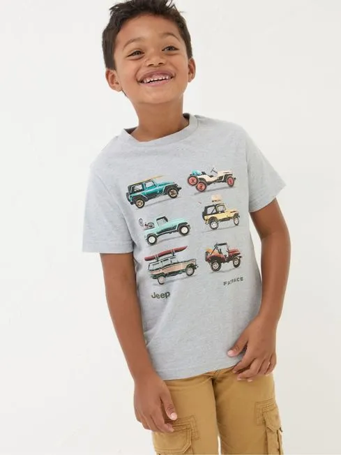 Boys Fatface TShirts and Polos Jeep Grey Graphic TShirt