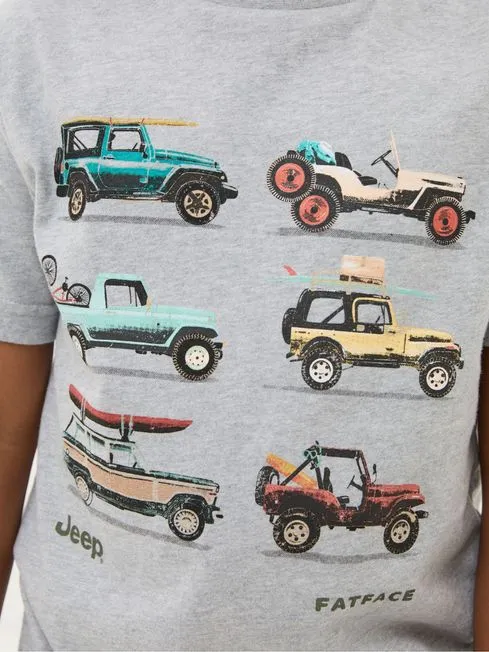 Boys Fatface TShirts and Polos Jeep Grey Graphic TShirt
