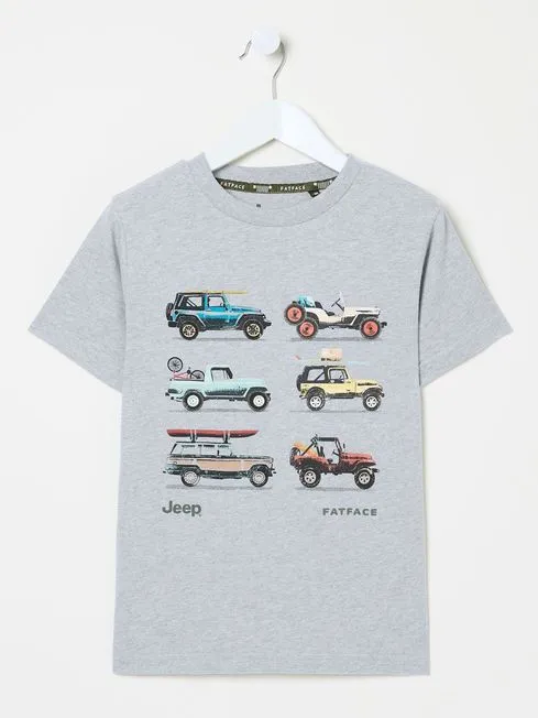 Boys Fatface TShirts and Polos Jeep Grey Graphic TShirt