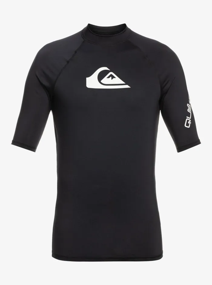 Boys Quiksilver Rashguards Boy039s 27 All Time Short Sleeve UPF 50 Rashguard Black