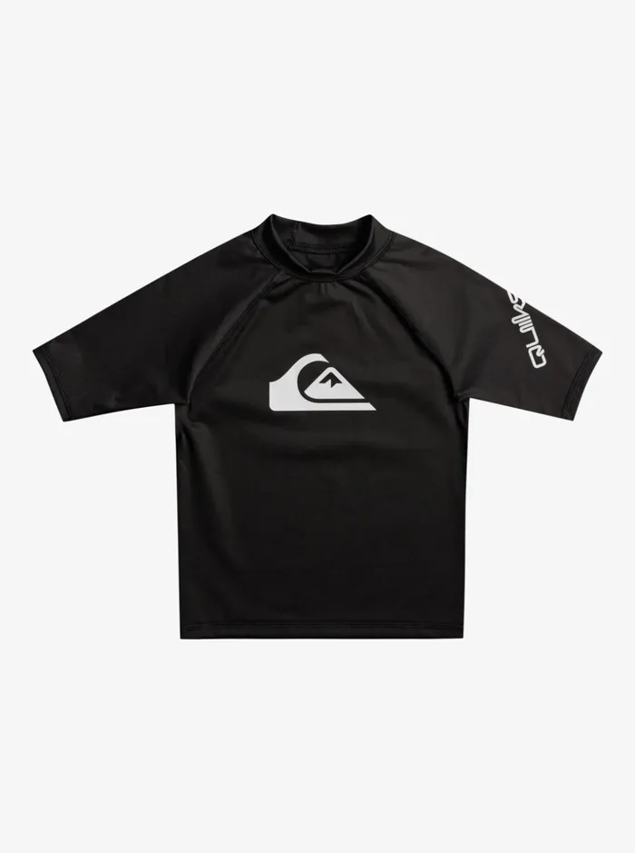 Boys Quiksilver Rashguards Boy039s 27 All Time Short Sleeve UPF 50 Rashguard Black
