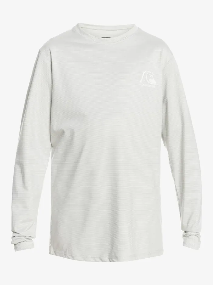 Boys Quiksilver Rashguards Boy039s 816 Heritage Heather Long Sleeve UPF 50 Surf TShirt Gray Violet Heather
