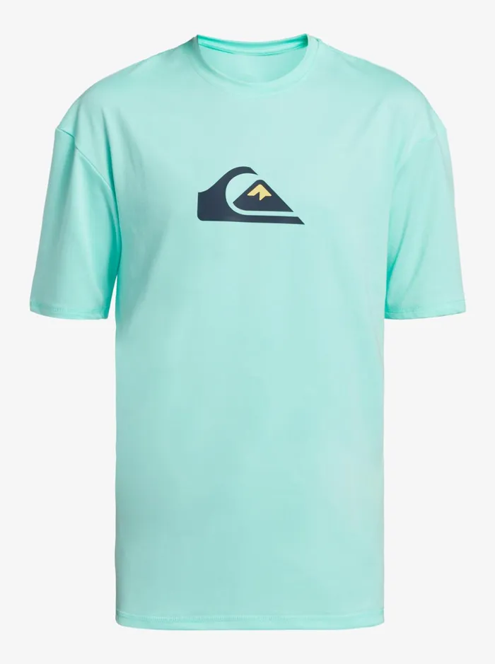 Boys Quiksilver Rashguards Boy039s 816 Solid Streak Short Sleeve UPF 50 Surf TShirt Beach Glass