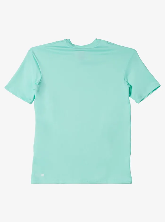 Boys Quiksilver Rashguards Boy039s 816 Solid Streak Short Sleeve UPF 50 Surf TShirt Beach Glass Boys Quiksilver Rashguards Boy039s 816 Solid Streak Short Sleeve UPF 50 Surf TShirt Beach Glass
