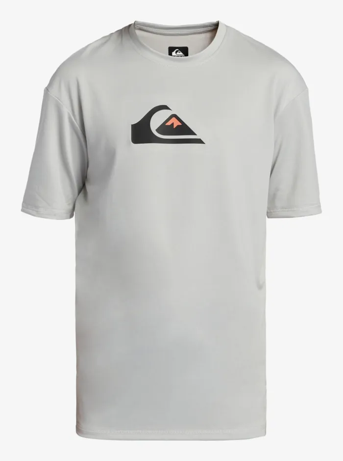 Boys Quiksilver Rashguards Boy039s 816 Solid Streak Short Sleeve UPF 50 Surf TShirt Gray Violet