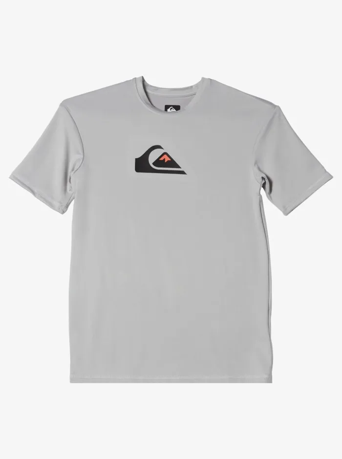 Boys Quiksilver Rashguards Boy039s 816 Solid Streak Short Sleeve UPF 50 Surf TShirt Gray Violet Boys Quiksilver Rashguards Boy039s 816 Solid Streak Short Sleeve UPF 50 Surf TShirt Gray Violet