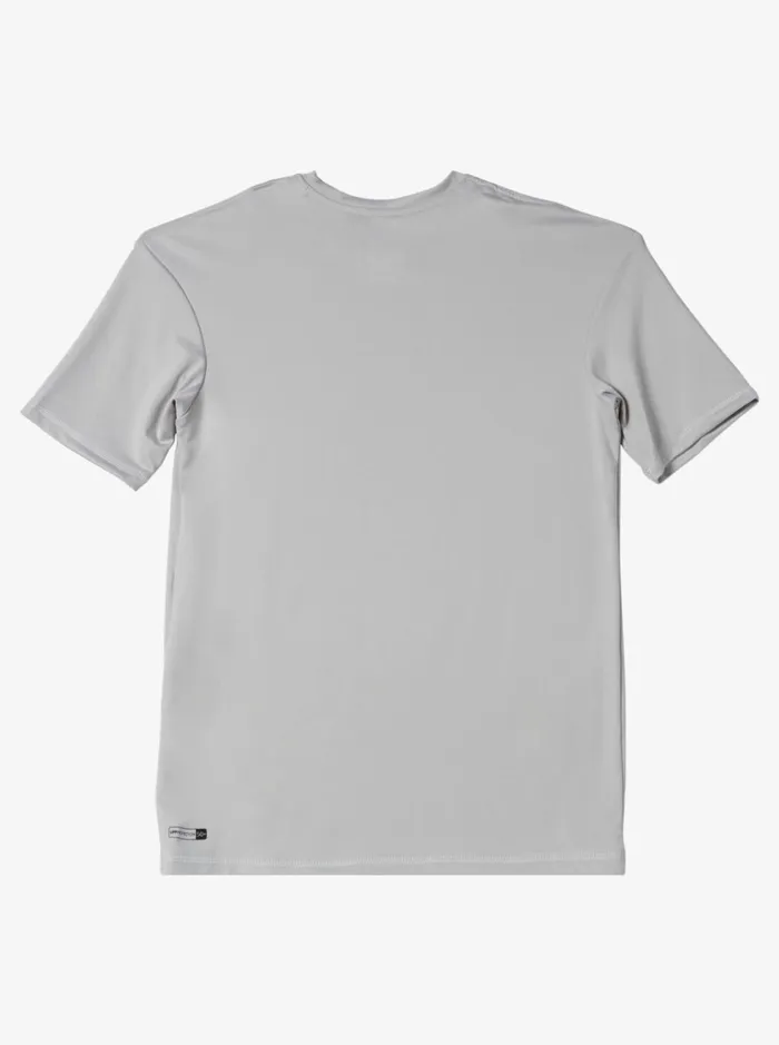 Boys Quiksilver Rashguards Boy039s 816 Solid Streak Short Sleeve UPF 50 Surf TShirt Gray Violet Boys Quiksilver Rashguards Boy039s 816 Solid Streak Short Sleeve UPF 50 Surf TShirt Gray Violet