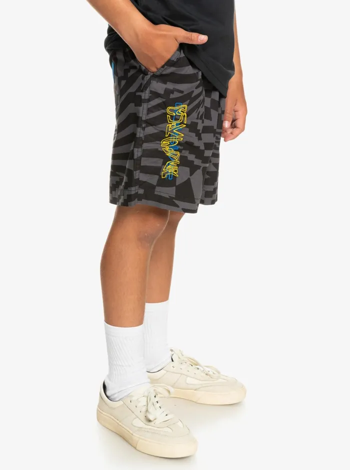 Boys Quiksilver Shorts Boy039s 816 Radical Out Elasticized Shorts Black Radical Times 231