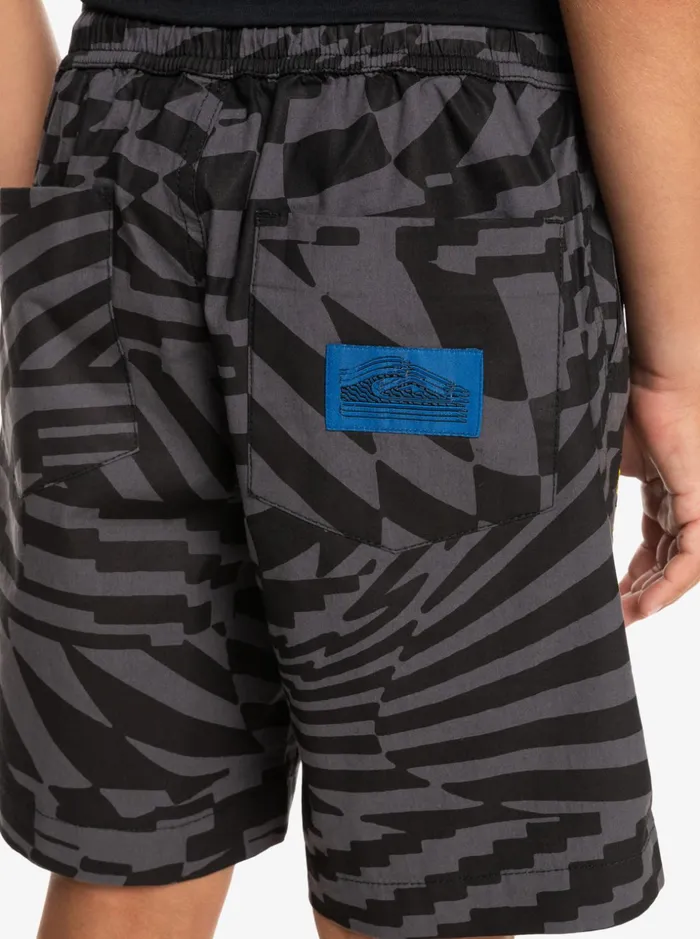 Boys Quiksilver Shorts Boy039s 816 Radical Out Elasticized Shorts Black Radical Times 231