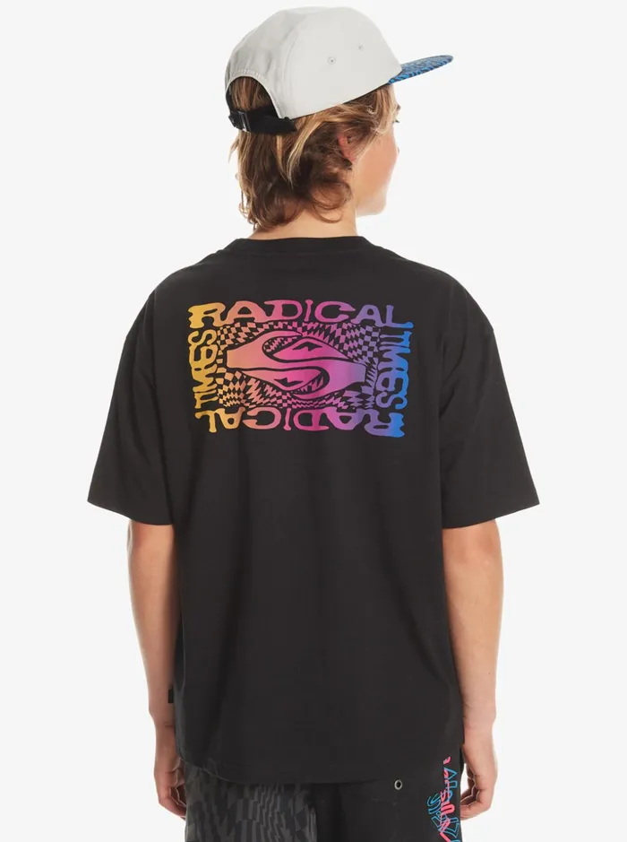Boys Quiksilver Tees Boy039s 816 Radical Flag TShirt Black Boys Quiksilver Tees Boy039s 816 Radical Flag TShirt Black