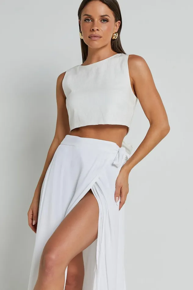 Break A Leg Maxi Skirt 8211 Wrap Tie Skirt In White Women Showpo Curve Clothes